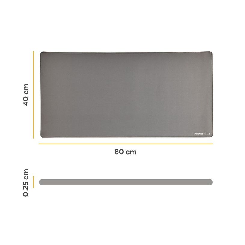 0043859808816-Fellowes Breyta - Tapis de bureau -Sous-main - 80 x 40 cm - gris--2