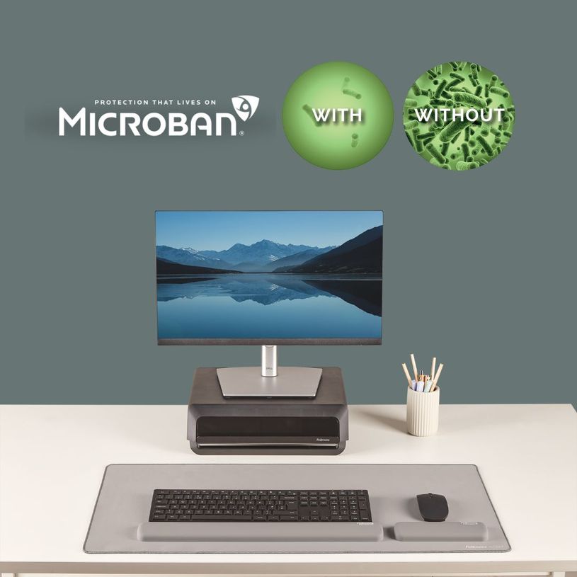 0043859808816-Fellowes Breyta - Tapis de bureau -Sous-main - 80 x 40 cm - gris--3