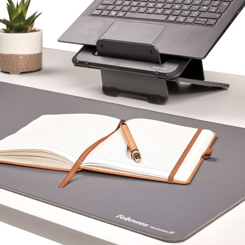 0043859808816-Fellowes Breyta - Tapis de bureau -Sous-main - 80 x 40 cm - gris--5