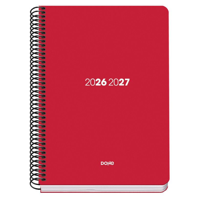 8421938522358-Agenda escolar espiral semana vista rojo Element 150 x 210 mm--0