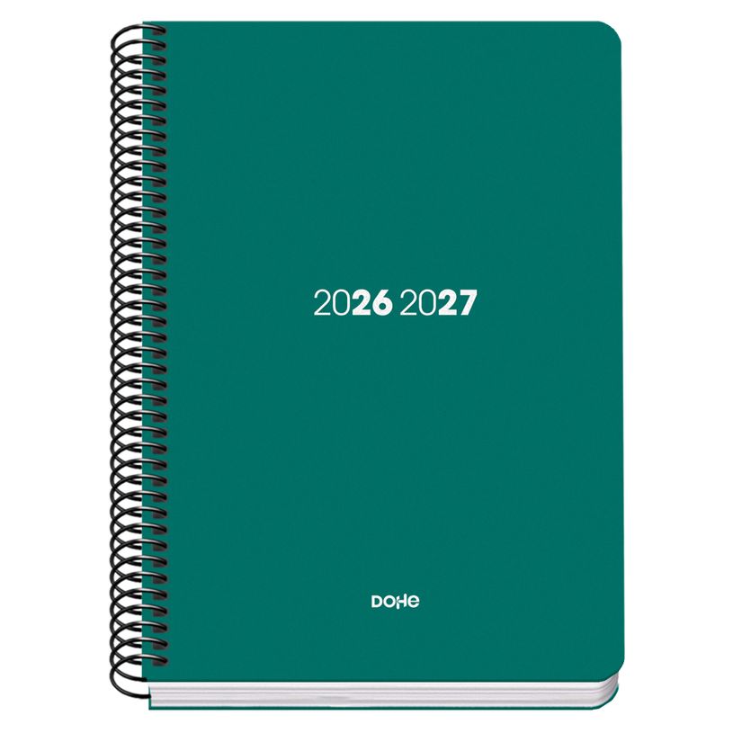 8421938522365-Agenda escolar espiral semana vista verde Element 150 x 210 mm--0
