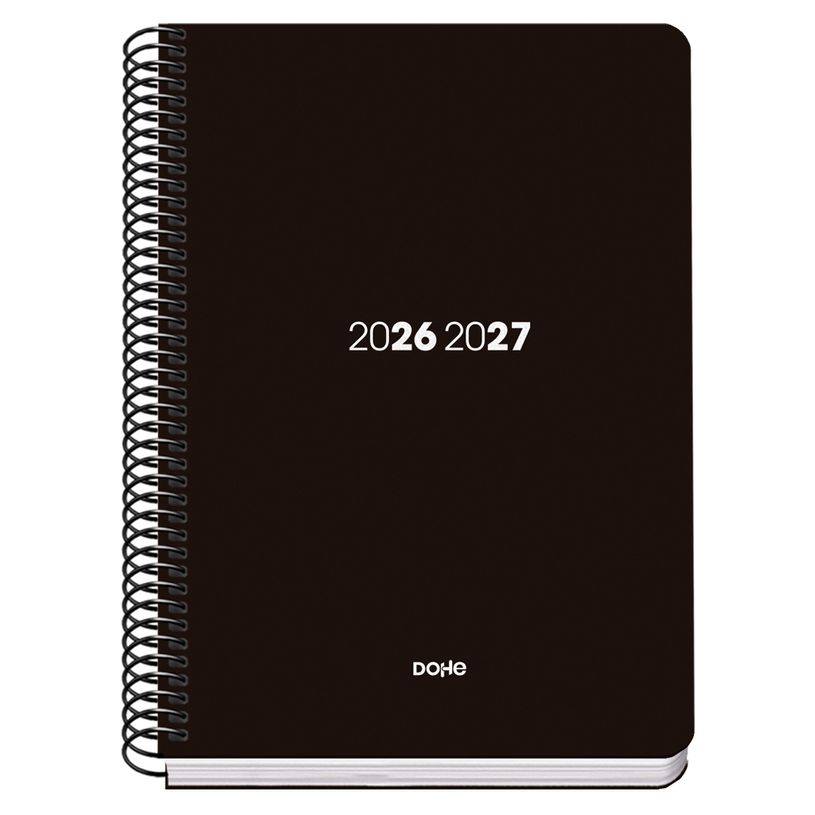 8421938522372-Agenda escolar espiral semana vista negro Element 150 x 210 mm--0