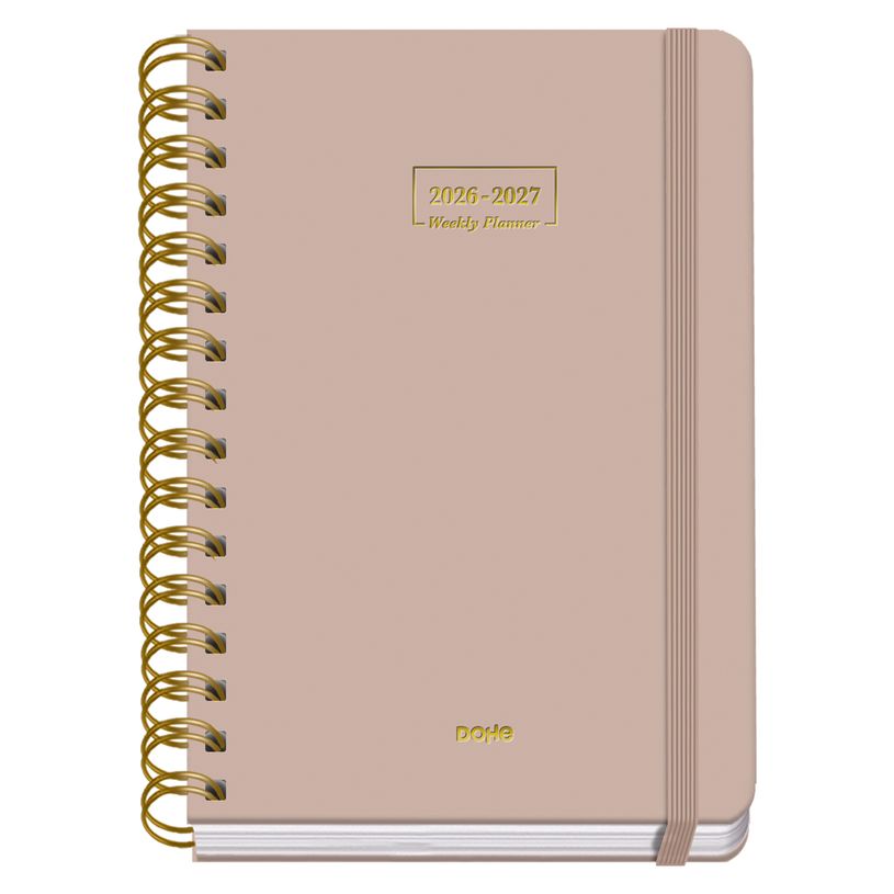 8421938521610-Agenda escolar Wire-O semana vista beige 150 x 210 mm--0