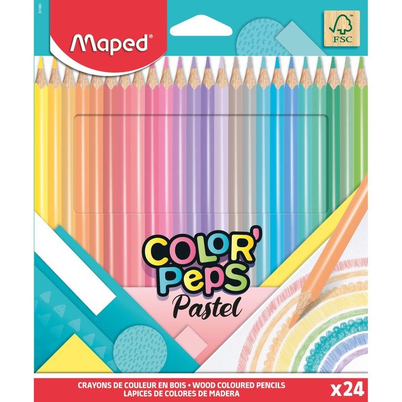 3154148318804-Lápices de colores Maped Color'Peps Pastel FSC 24 colores--0