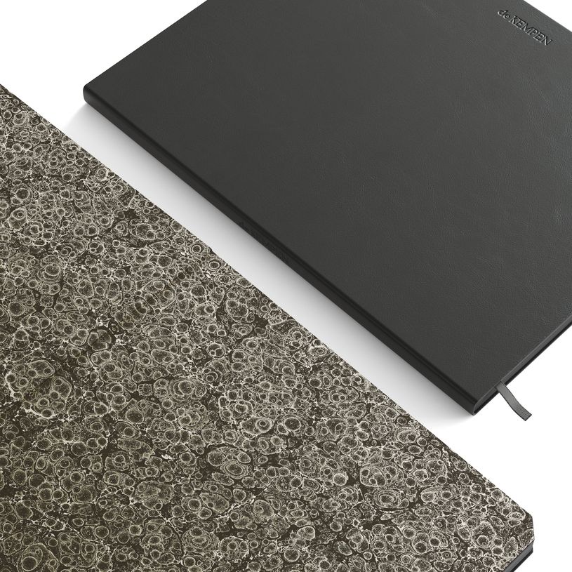 5412303355803-Agenda semainier vertical de KEMPEN Ashblack – format L – noir – Brepols--1