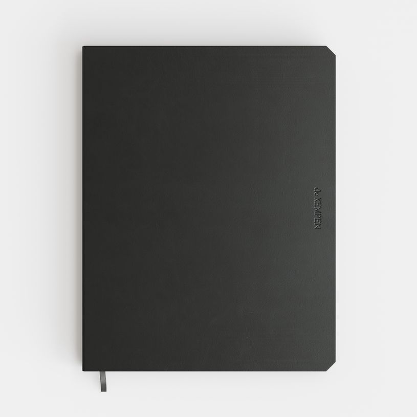 5412303355803-Agenda semainier vertical de KEMPEN Ashblack – format L – noir – Brepols--0