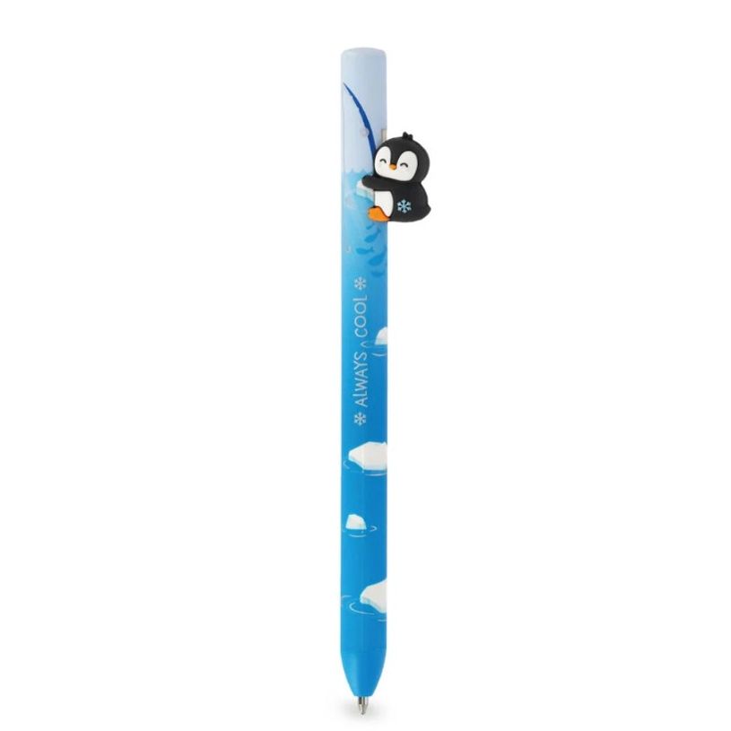 8052694122034-Legami Free Hugs - Stylo à bille rétractable - Encre bleue - Pingouin--0