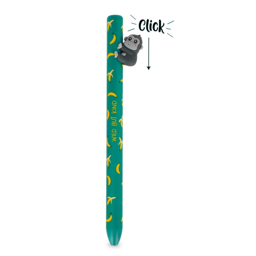8052694122058-Legami Free Hugs - Stylo à bille rétractable - Encre noire - Gorille--1