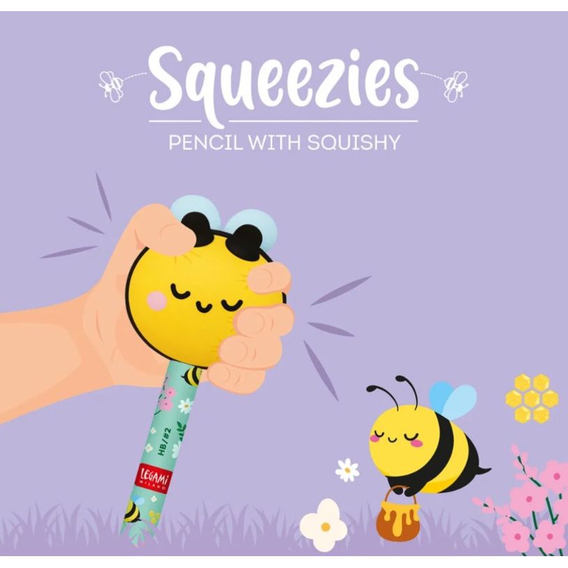 8052694121570-Legami Squeezies - Crayon à papier - HB - avec anti-stress Abeille--3