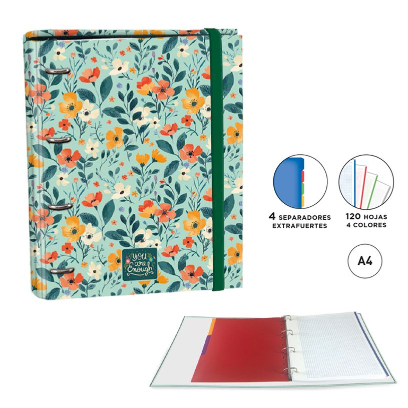 8412885256694-Carpeta Ringbook A4 - Flowers--0