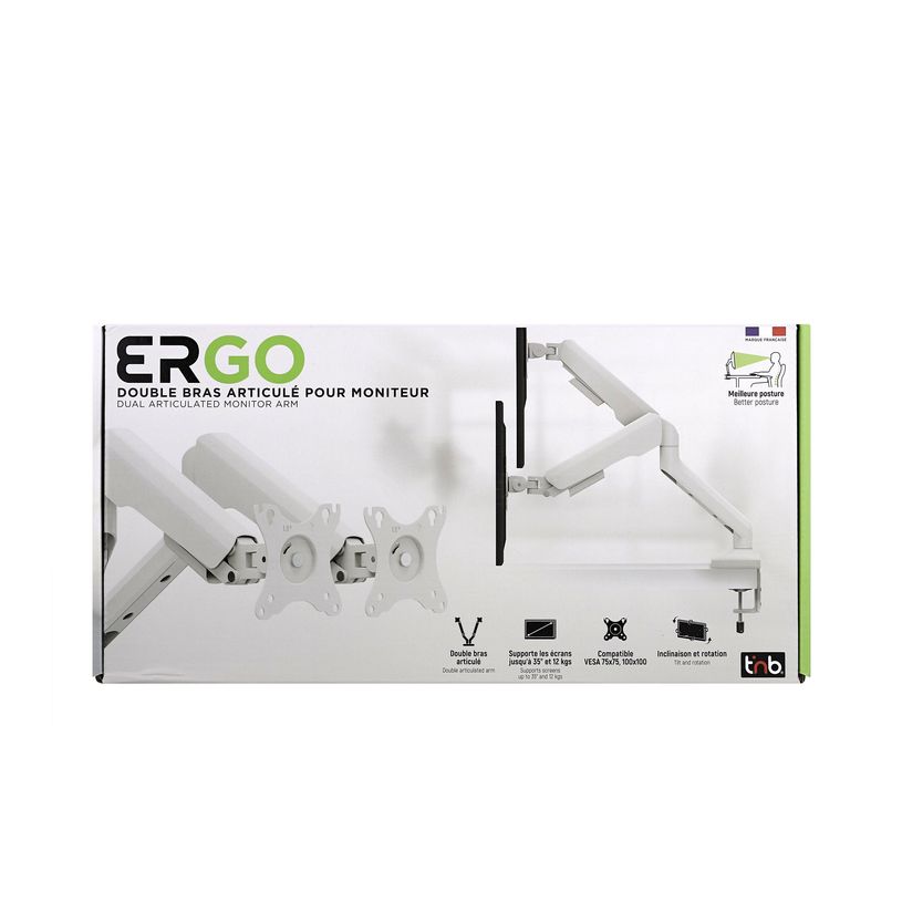 3303170124277-T'nB Ergo - Double bras articulé pour écran - Taille d'écran : 17"-32" - blanc -P_405270797_6-1