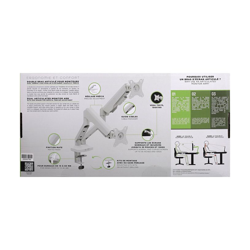 3303170124277-T'nB Ergo - Double bras articulé pour écran - Taille d'écran : 17"-32" - blanc -P_405270797_8-6