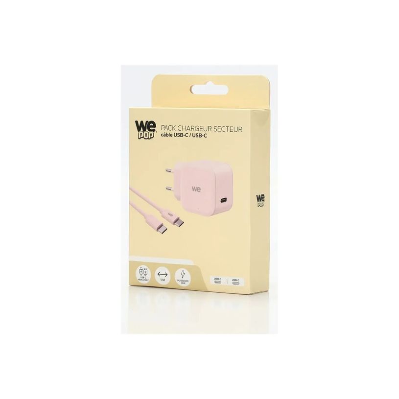 3304490438495-WE POP - Chargeur secteur + câble USB-C - 60W - rose-P_405270838_3-4