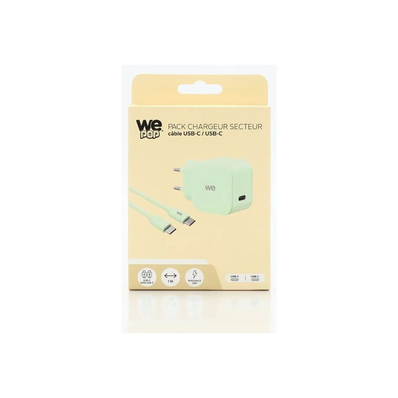 3304490438488-WE POP - Chargeur secteur + câble USB-C - 60W - vert-P_405270839_2-4