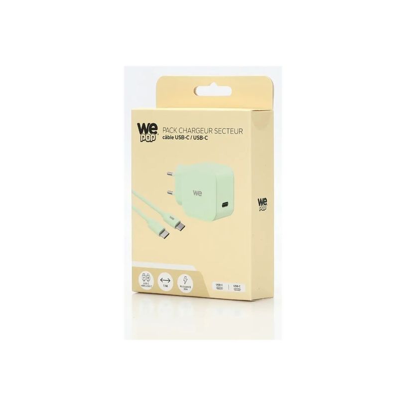 3304490438488-WE POP - Chargeur secteur + câble USB-C - 60W - vert-P_405270839_3-3