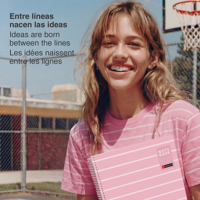 8422593045121-Miquelrius Notebook Between the lines - Cahier à spirale - A4 - 80 feuilles - petits carreaux (5x5 mm)--6