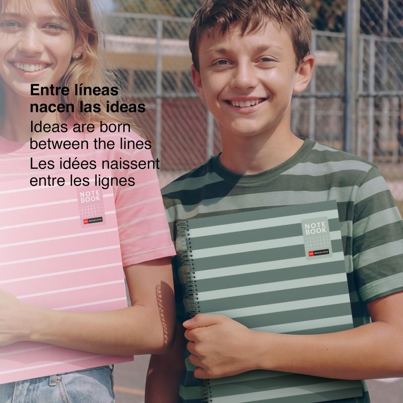 8422593045176-Miquelrius Notebook Between the lines - Cahier à spirale - A4 - 80 feuilles - petits carreaux (5x5 mm)--6