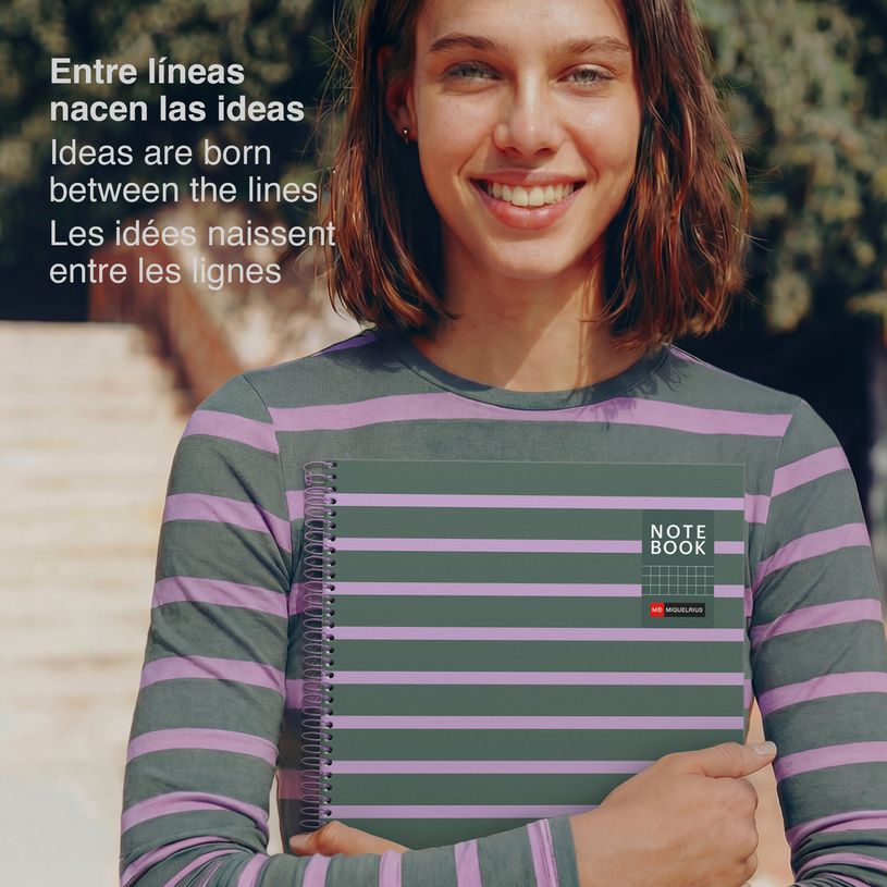 8422593045183-Miquelrius Notebook Between the lines - Cahier à spirale - A4 - 80 feuilles - petits carreaux (5x5 mm)--6