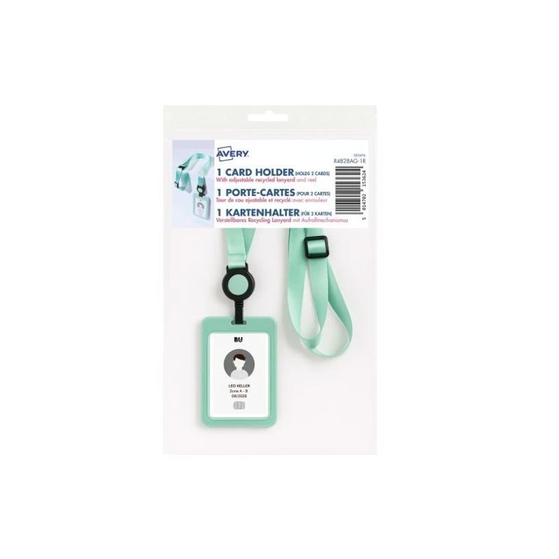 5014702153624-Avery - Porte-nom avec dragonne - pour 85 x 54 mm - vert pastel--1
