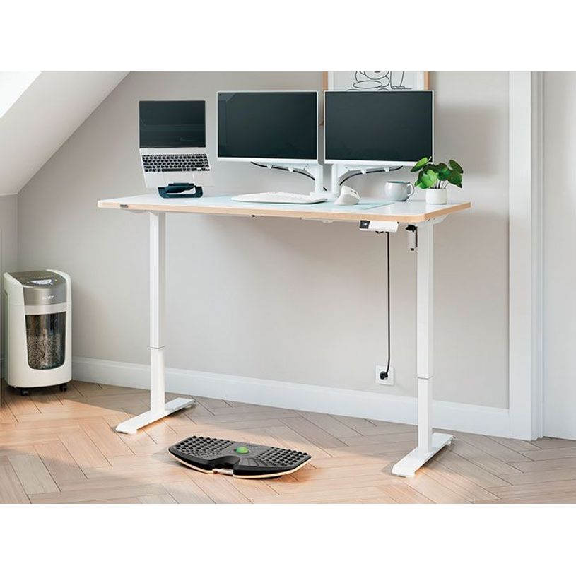 4002432136704-Bureau Leitz - Bureau assis-debout - réglage électrique - L120 - blanc--3