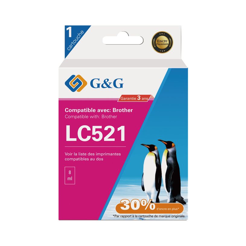 6937173489544-Cartouche compatible Brother LC521 - magenta - G&G--0