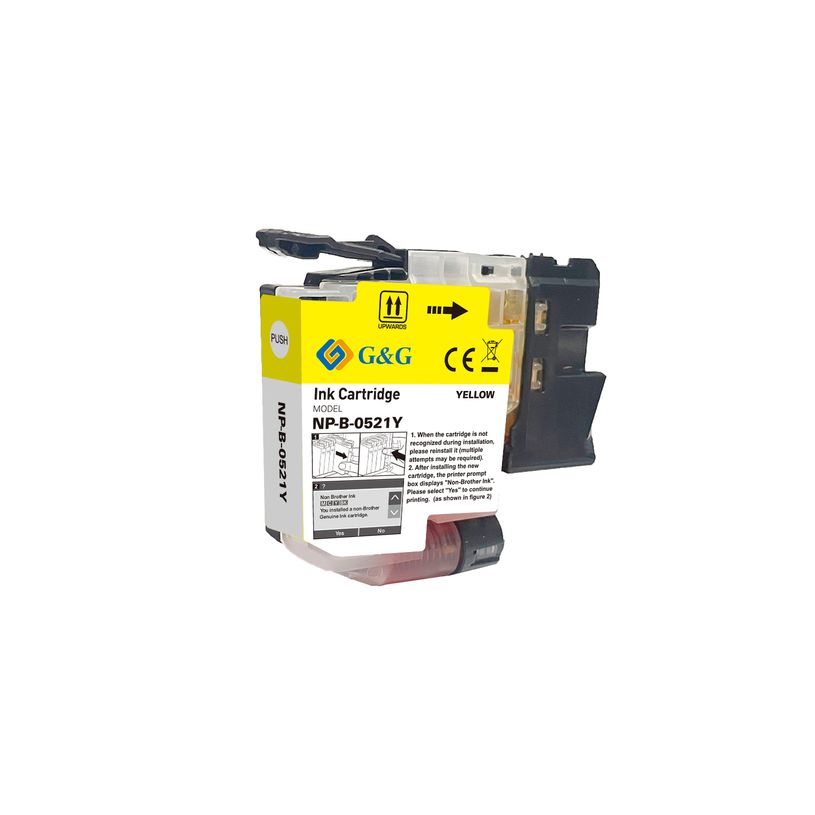 6937173489551-Cartouche compatible Brother LC521 - Jaune - G&G--1