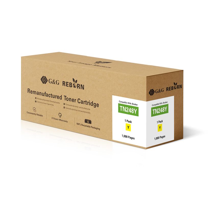 6937173439853-Cartouche laser remanufacturée Brother TN248XL - Jaune - G&G--2