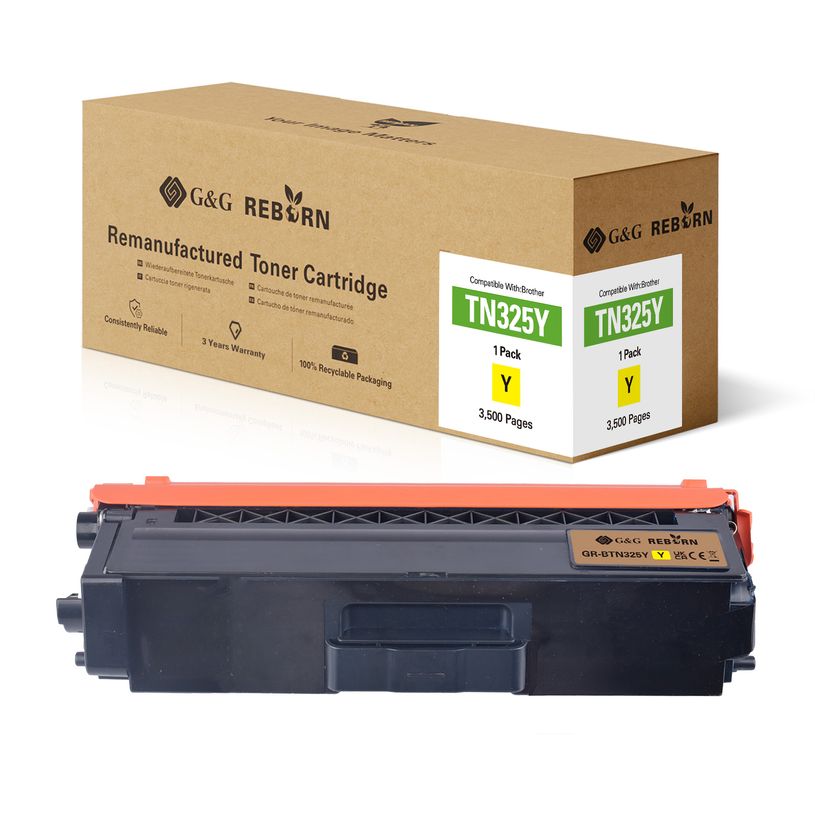 6942383120736-Cartouche laser remanufacturée Brother TN325 - Jaune - G&G--0