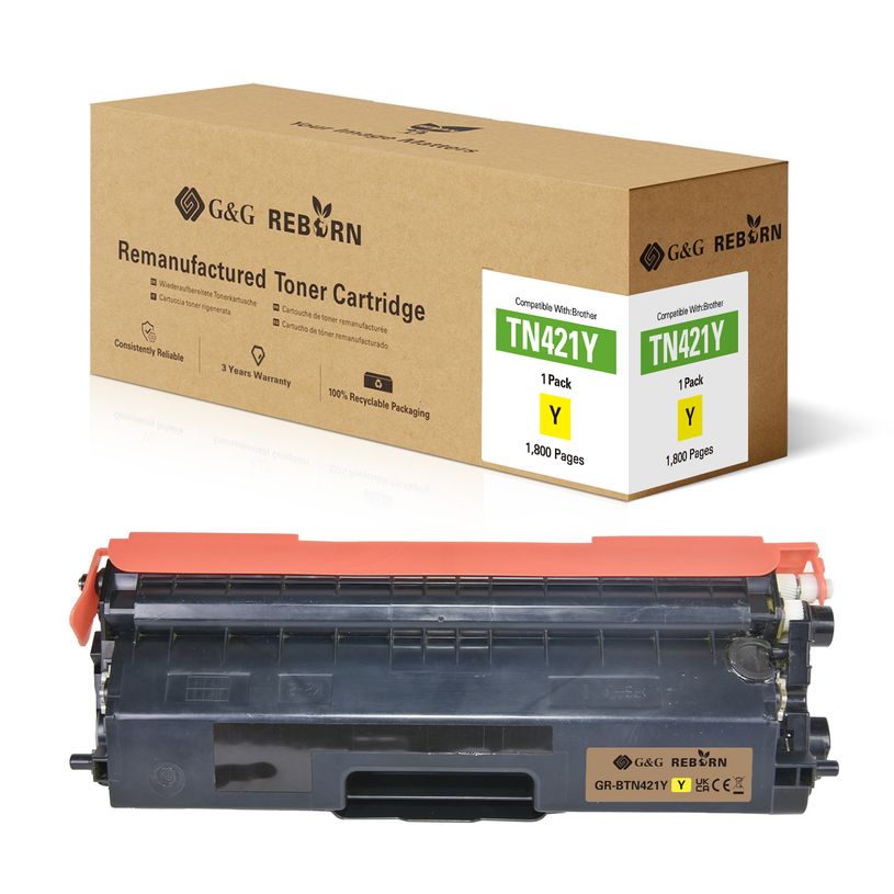 6937173439952-Cartouche laser remanufacturée Brother TN421 - Jaune - G&G--2