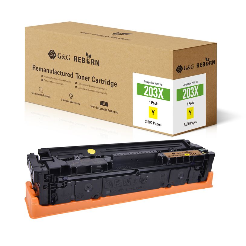 6942383121221-Cartouche laser remanufacturée HP 203X - Jaune - G&G--0