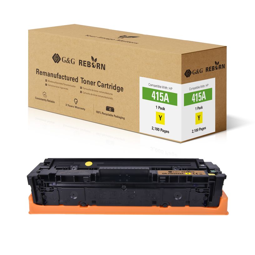 6942383124642-Cartouche laser remanufacturée HP 415A - Jaune - G&G--1