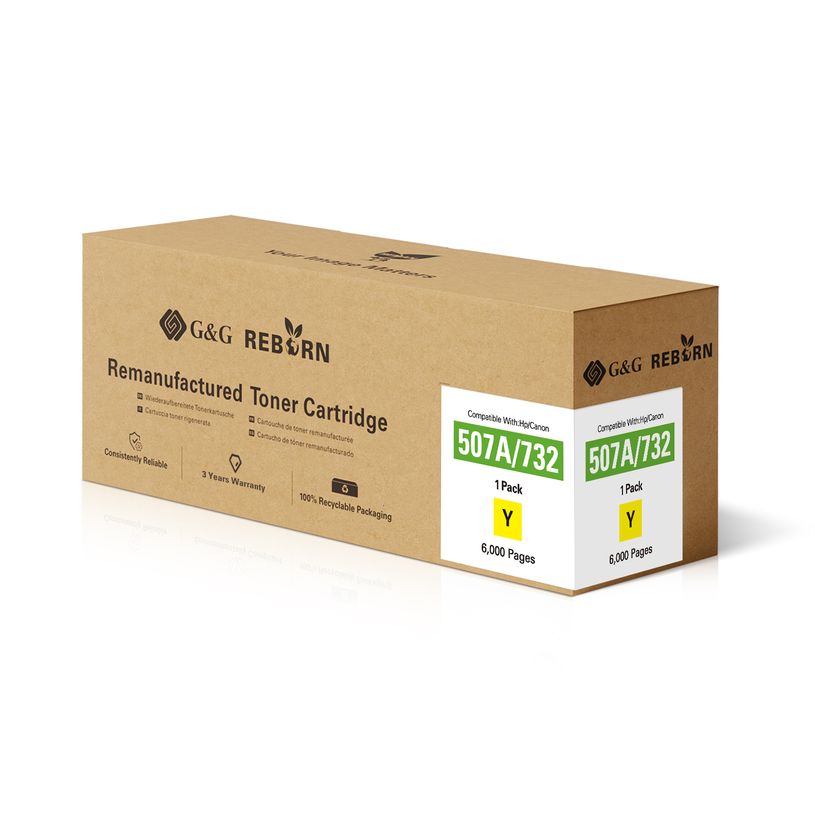 6937173440002-Cartouche laser remanufacturée HP 507A - Jaune - G&G--1