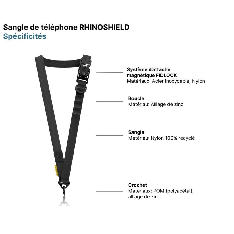 4711366116033-RHINOSHIELD - Sangle tour de cou pour téléphone - Vert kaki--2