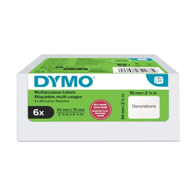 3026982341884-DYMO - 6 rouleaux de 500 étiquettes - 54 x 70 mm - blanc-P_405271242_1-0
