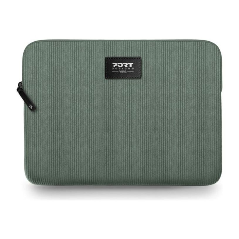 3567041407221-Port Designs Milano II - Housse d'ordinateur portable 13"–14" - velours côtelé - Vert -P_405271889_4-1