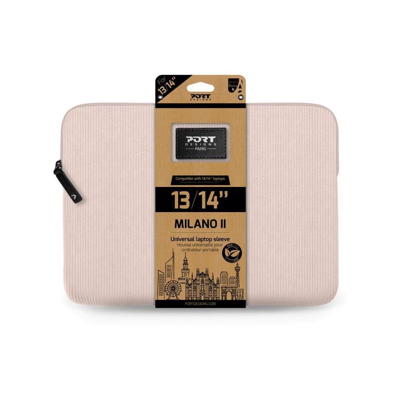 3567041407245-PORT Designs Milano II Eco - Housse d'ordinateur portable 13-14 pouces - Tissu velours cô-P_405271891_3-0