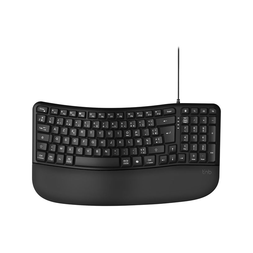 3303170121405-T'nB ERGO - Clavier filaire - repose-poignet - USB-C - PC / Mac - Azerty - noir-P_405271897_4-1