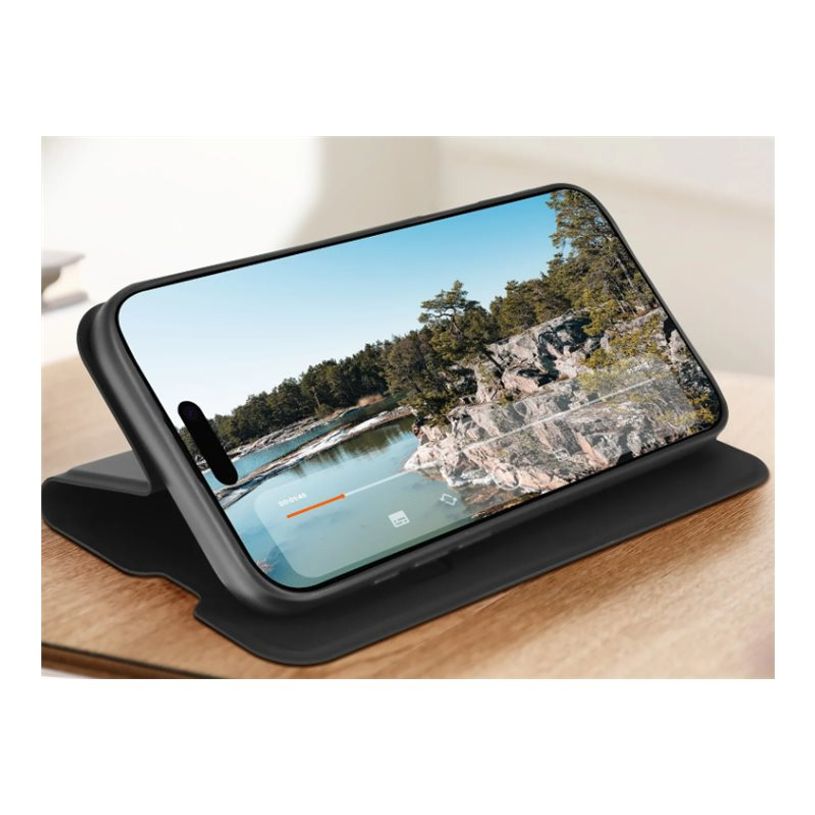 3701263535113-JAYM - Étui à rabat pour Samsung Galaxy S26 - toucher doux, support - Noir-P_405271934_4-6