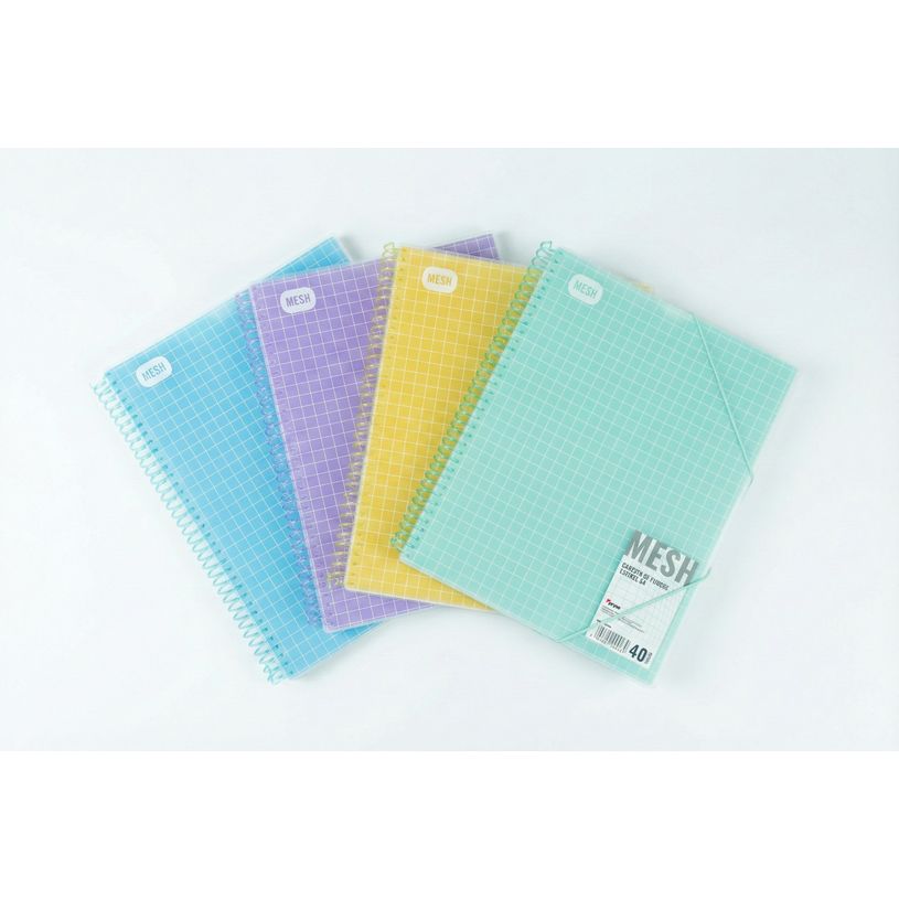 8429640004131-Carpeta espiral con 30 fundas A4 Mesh amarilla Pryse--0