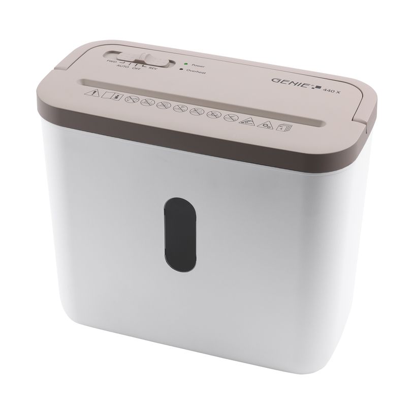 4030152955855-Genie 440X II - destructeur de documents coupe croisée - 4 feuilles - Corbeille 9 litres - blanc--0