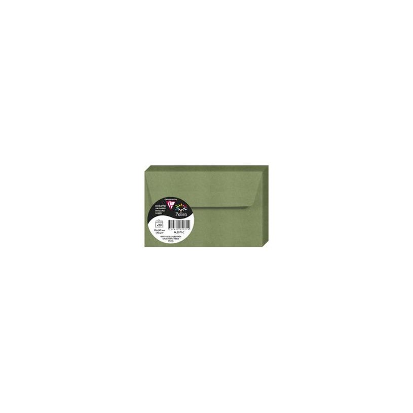 3329680050714- POLLEN by Clairefontaine - Enveloppes Vert Sauge - 90 x 140 mm--0