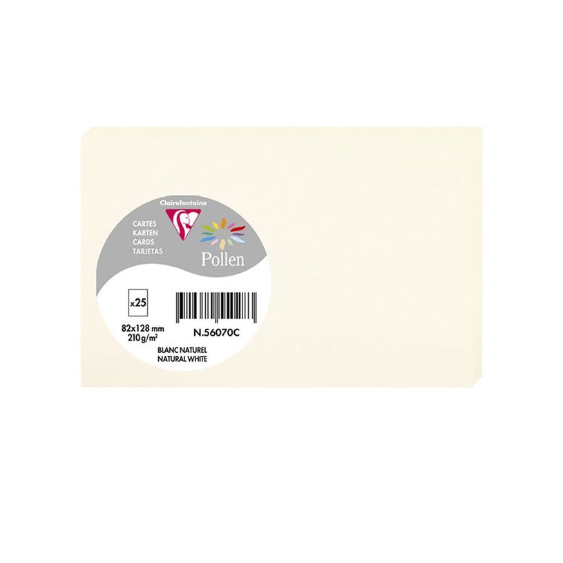 3329680560701-Pollen - 25 Cartes - 82 x 128 mm - 210 g/m² - blanc naturel--1