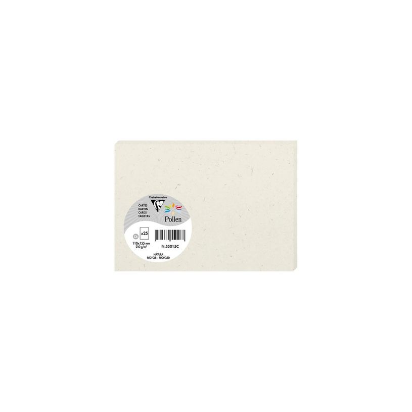3329680550153-Pollen - 25 Cartes - 110 x 155 mm - 210 g/m² - natura 100% recyclé--0