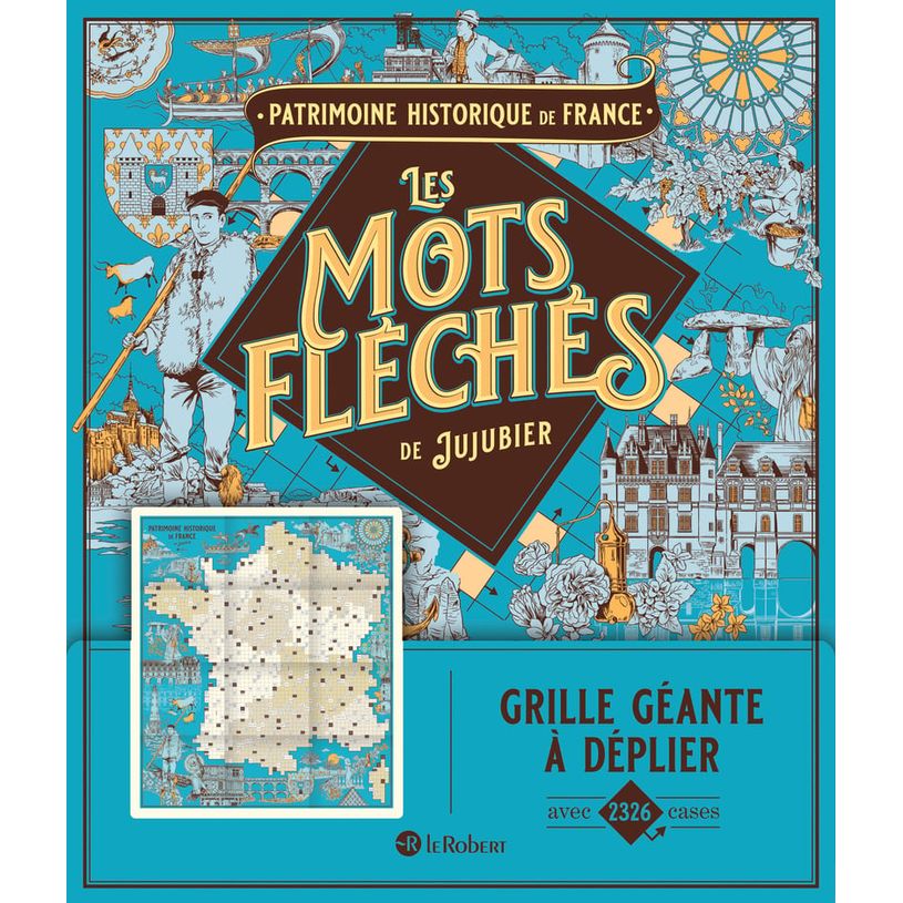 9782321020837-Patrimoine historique de France - Les mots fléchés de Jujubier - Grille géante--0