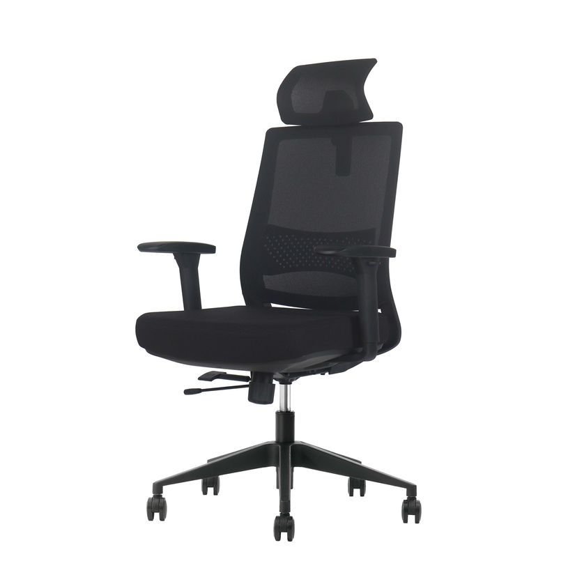 3661971078800-Fauteuil de bureau ARTY - accoudoirs réglables - appuie- tête - noir--1