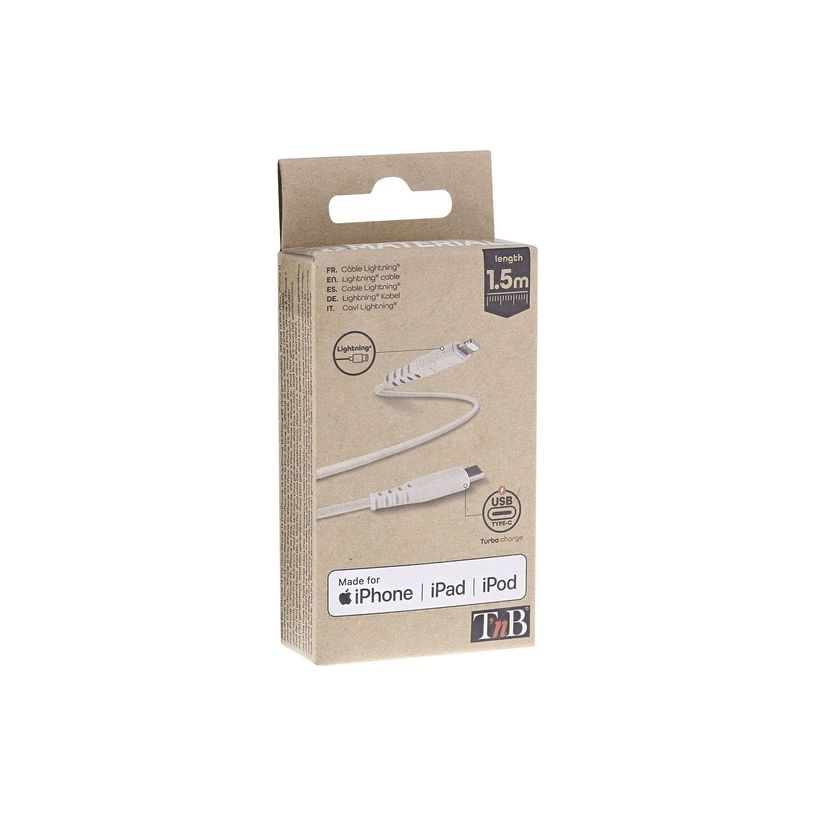 3303170112014-T'nB Eco - Câble USB-C mâle pour Lightning mâle - 1.5 m - sable-P_405272176_3-3