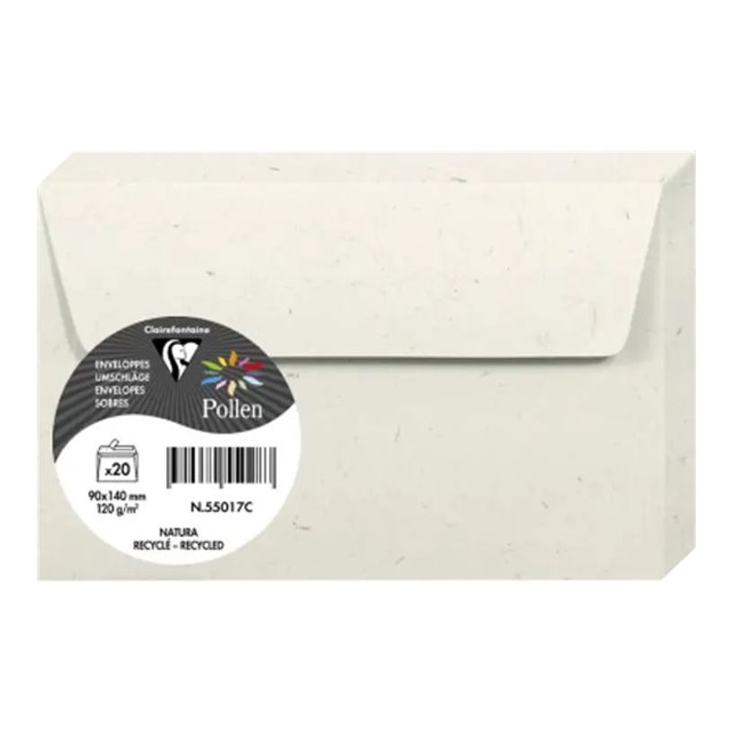3329680550177-Clairefontaine Pollen Natura Collection - Enveloppe - 90 x 140 mm - portefeuille - côté -P_405272330_1-0