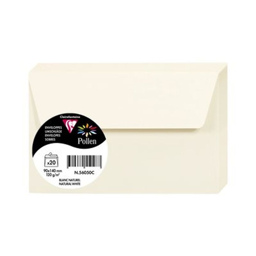 3329685605001-Clairefontaine Pollen - Enveloppe - 90 x 140 mm - portefeuille - côté ouvert - autocollant - imprimabl-P_405272335_1-0
