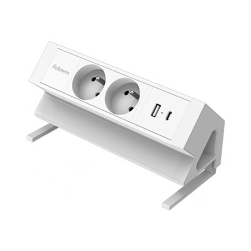 0043859806843-Fellowes Power Desk 2 - Coupe-circuit (montable sur pince) - connecteurs de sortie : 4 (2 x Type E, USB type -P_405272874_1-0