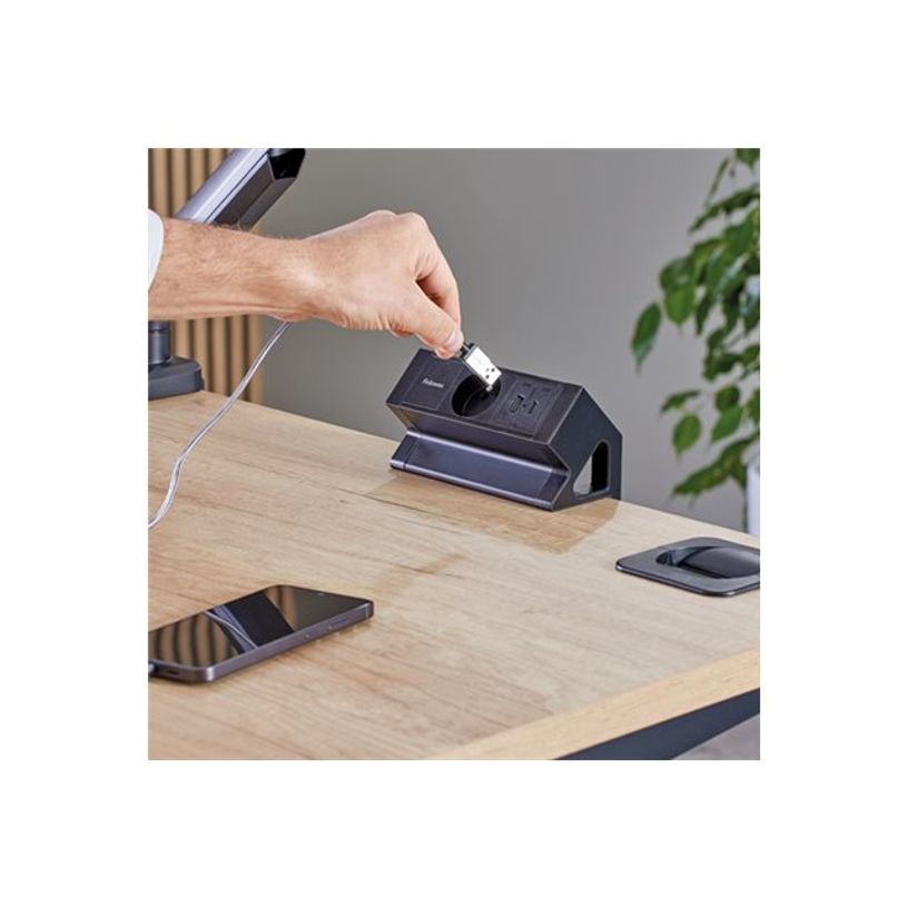 0043859806737-Fellowes Power Desk - Coupe-circuit (montable sur pince) - 30 watt - connecteurs de sortie : 1 (Type E, U-P_405272876_5-8